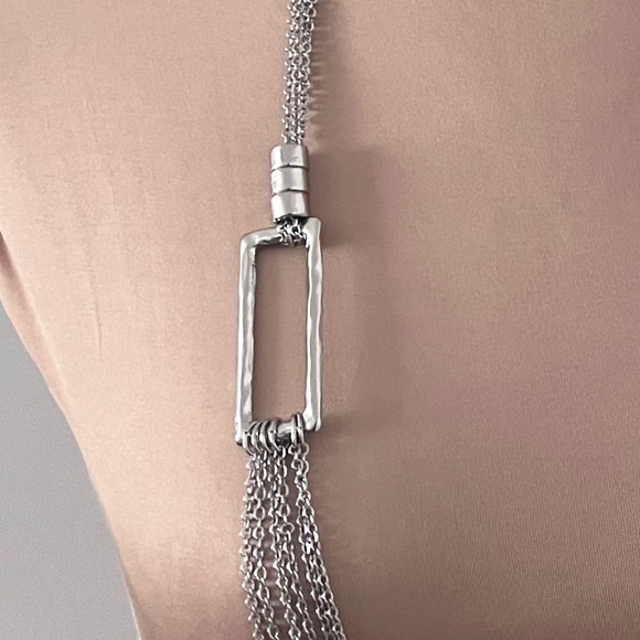 Chico’s Long Silver Color Necklace - Picture 2 of 5